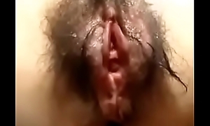 Hairy Asian girl masturbations at bottom say no to period