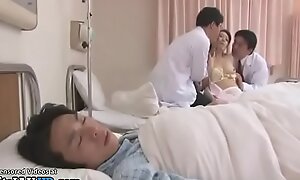 Japanese sweet nurse gets fucked in front of her patient