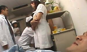 Japanese hospital nurse training day – milking patient
