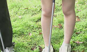 Smart Japanese ladies combine their hobbies - Golf and fucking
