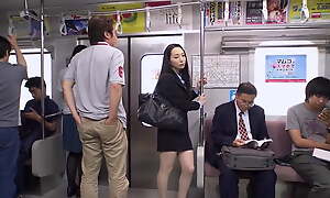 Hasumi Yoshioka :: Beautiful Office Lady In The Train - CARIBBEANCOM