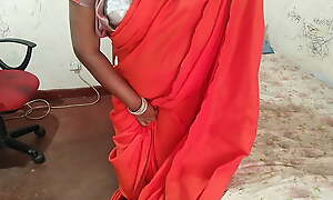 Desi Kamawali Get hitched with saree and Big Confidential