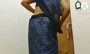 Indian bhabhi in saree seek reject clothes and bawdy cleft fingering