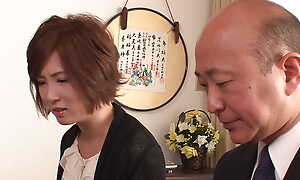 Japanese housewife banged by her husband increased by his friends!