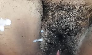 Desi Indian Ahmedabad College Teacher receives jizz shot on hairy Pussy !!