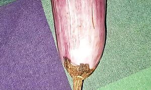 Oriental X-rated girl took round a brinjal