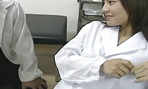 Japanese nurse lets her casing have fun with her