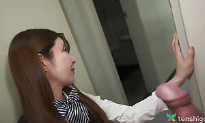 Japanese office lady Akari Amamiya had crazy making love with collegue in office.